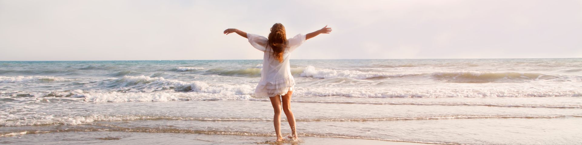 Female walking on the beach
