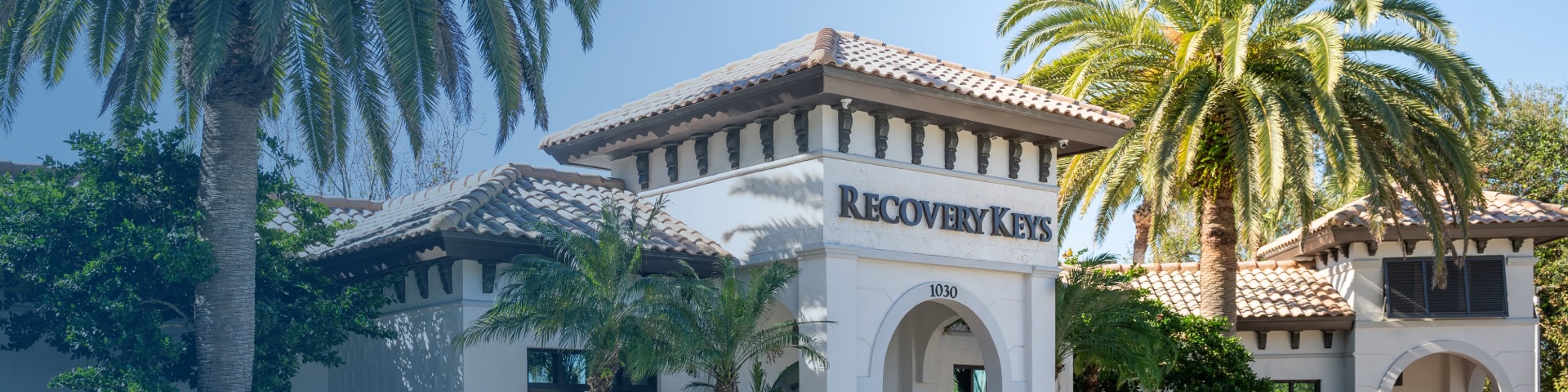 Entrance archway of the Recovery Keys residential addiction treatment facility